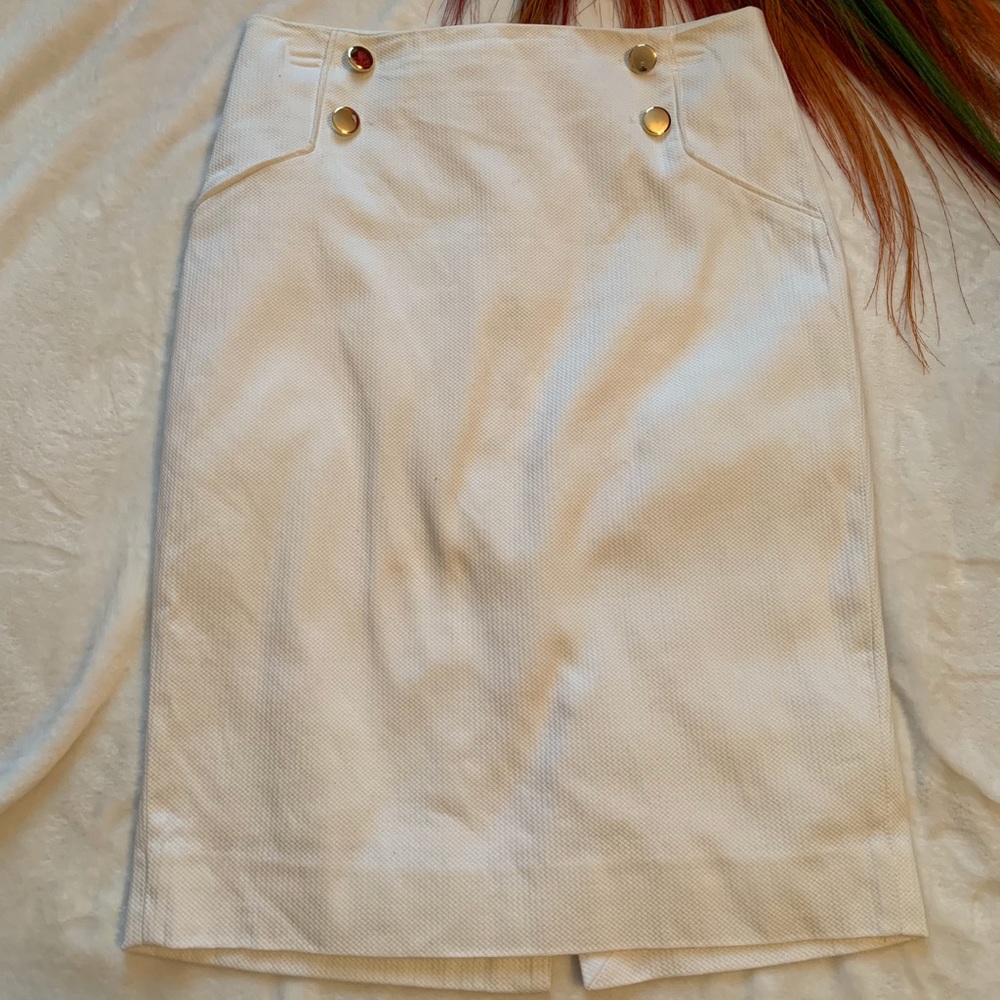 White Textured Skirt